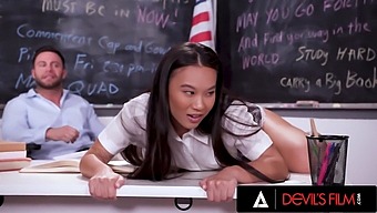 Asian Student Gets Her Tight Pussy Stretched By Her Teacher'S Big Cock
