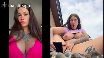 Tiktok Model Shows Off Her Big Tits And Ass While Playing With A Dildo In Public