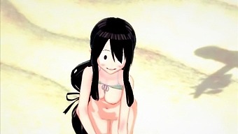 Tsuyu Asui In A Sizzling Bathing Suit Craves Intimacy On The Shore - My Hero Academia