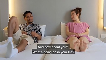 Amateur Couple Engages In Playful Role-Play In A Hotel Room