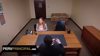 Kira Fox Visits Principal Green'S Office To Discuss A Conflict Involving His Stepdaughter