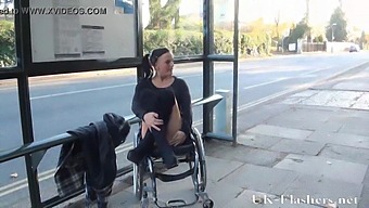 Disabled Adult Actress In Public Display Of Nudity And Exhibitionism